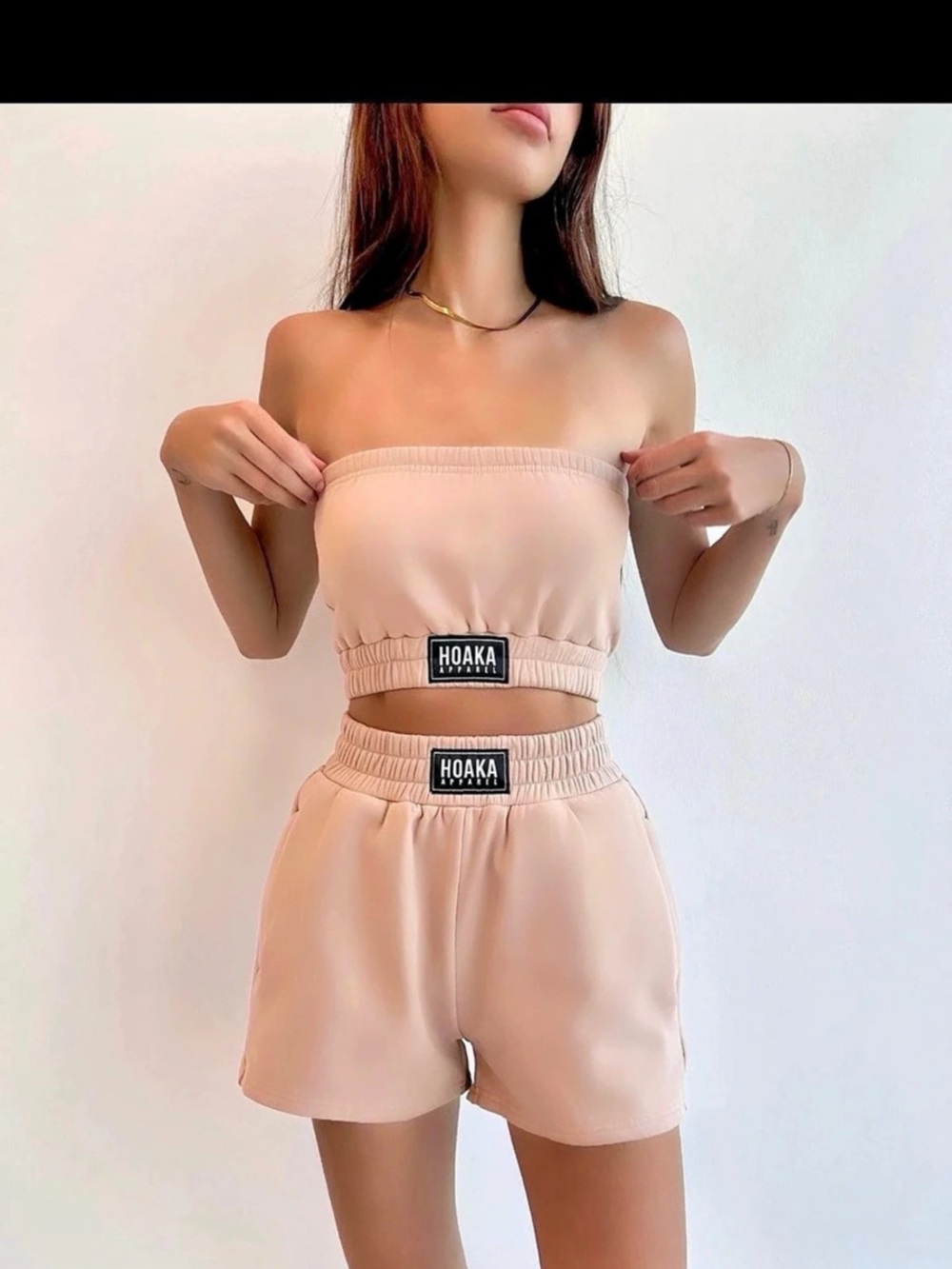 HOAKA High Waist Pink Shorts Set Like New